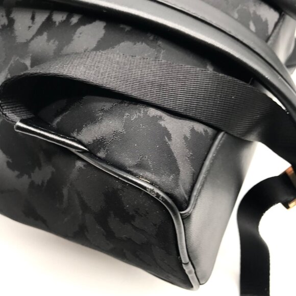 Michael Kors Black Nylon Leopard Print Bex Backpack - Picture 9 of 11